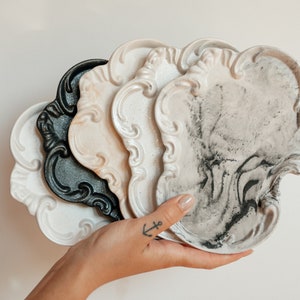 Baroque style trinket dish | Perfume tray | Handmade home decor