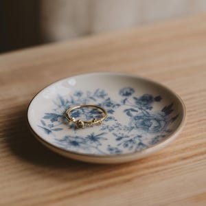 Blue Delft Jewelry Dish - Trinket Tray, Cottagecore Decor - Vintage Jewelry Dish - Engagement Ring Dish, Trinket Dish - Jewelry Holder