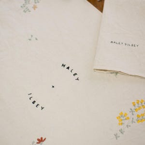 Custom Embroidered Tablecloth | Fabric Placemat Embroidered | Custom Housewarming Gift | Handmade Wedding Gift | Garden Lover Gift
